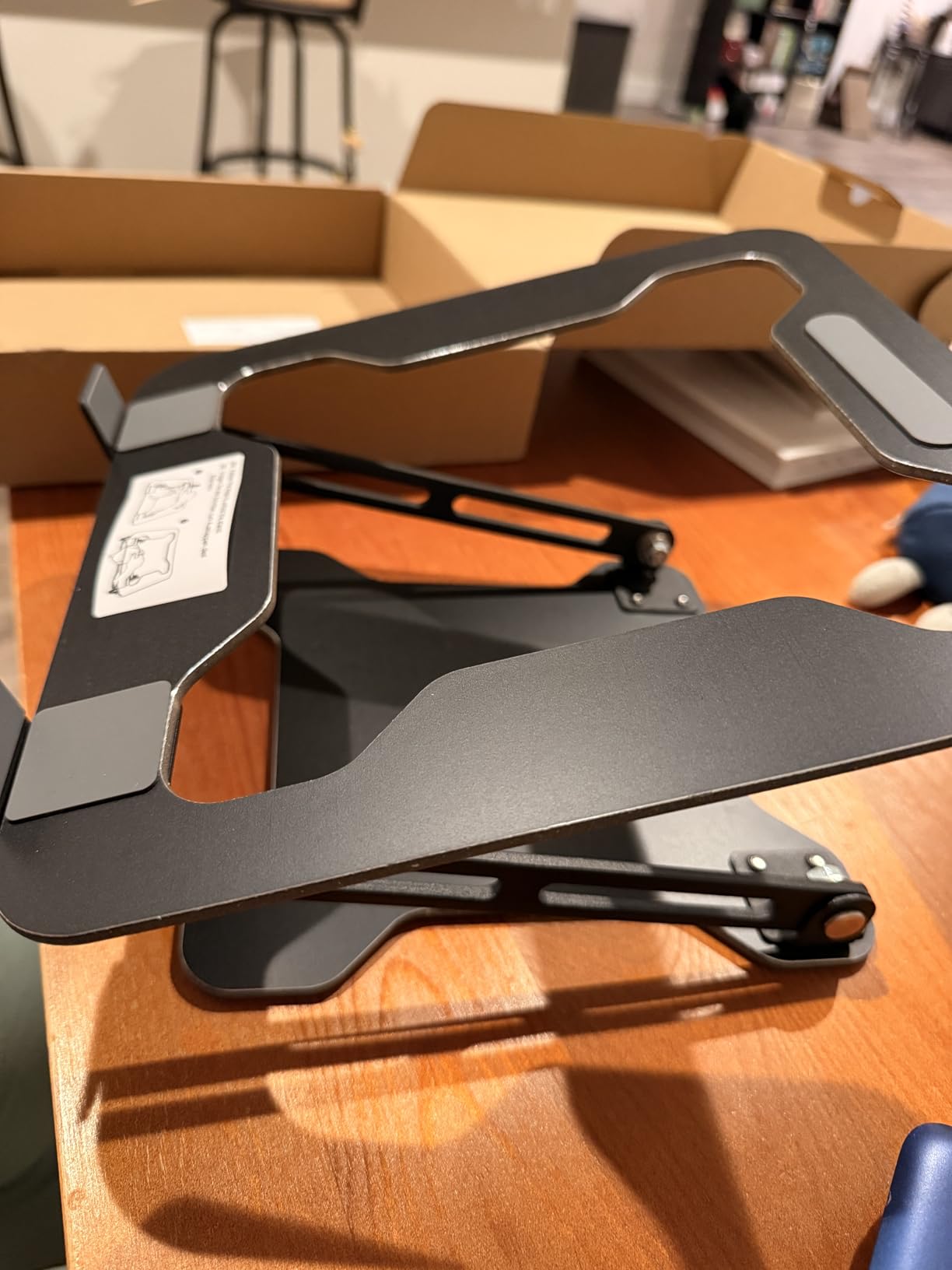 Adjustable Laptop Stand for Desk, Metal Foldable Laptop Riser, Ventilated Cooling Printer Stand, Ergonominc Computer Notebook Stand for Desk Compatible with 10-15.6