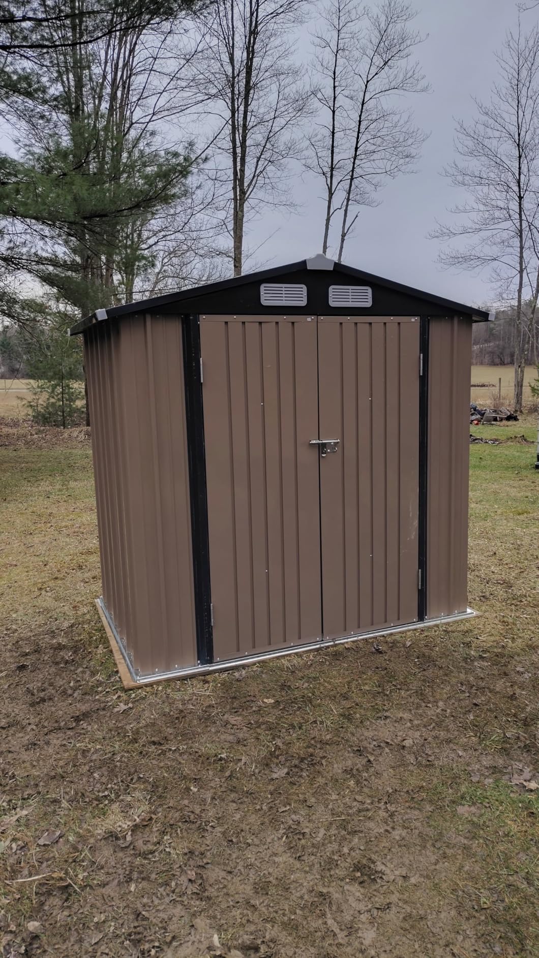 Aoxun 6.2x4 FT Shed Outdoor Galvanized Storage Shed with Large Lockable Doors for Lawn, Backyard, Patio customer photo 1