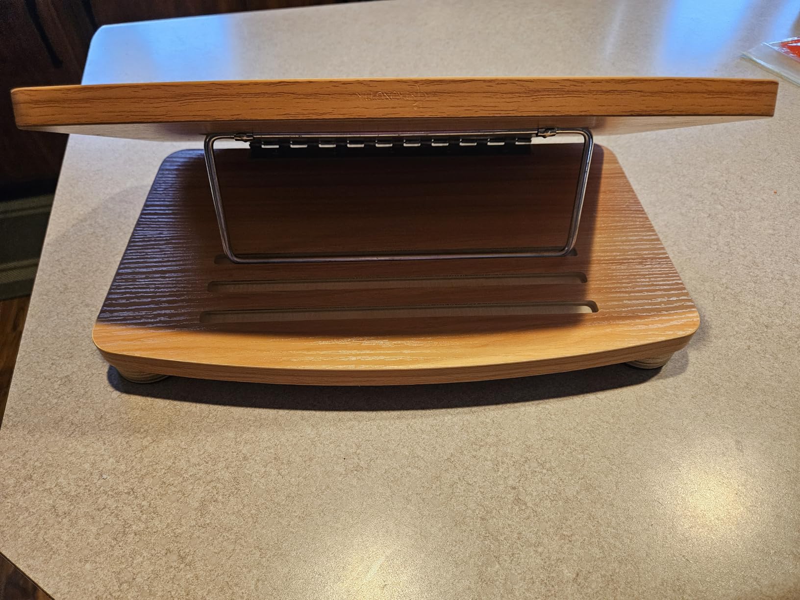 StrongTek Adjustable Wooden Foot Rest for Under Desk, Ergonomic Office Footstool with 3 Height Levels, Improves Posture & Leg Circulation, Comfortable Foot Support for Work & Home customer photo 1