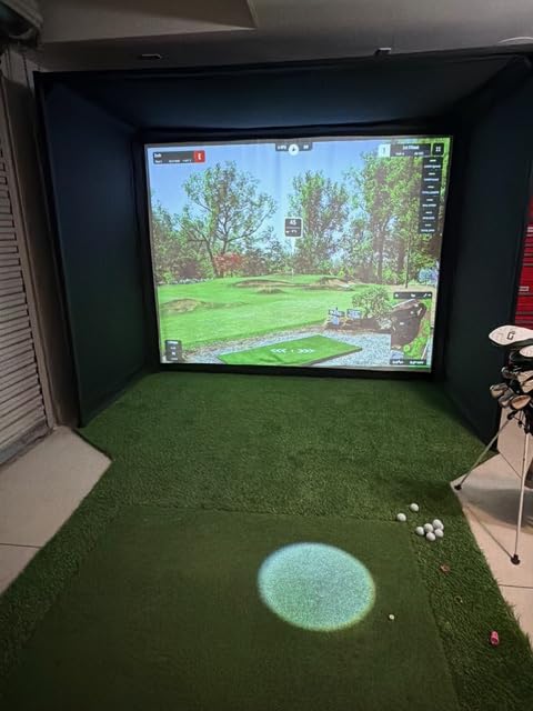 Golf Simulator Enclosure 10 x 8 ft with Upgraded Dual-Layer Impact Screen Kit, HD Projection Surface, Thick Foam Edge Padding, Safety Side Nets for Indoor Home Garage Golf Cage Practice Training customer photo 1