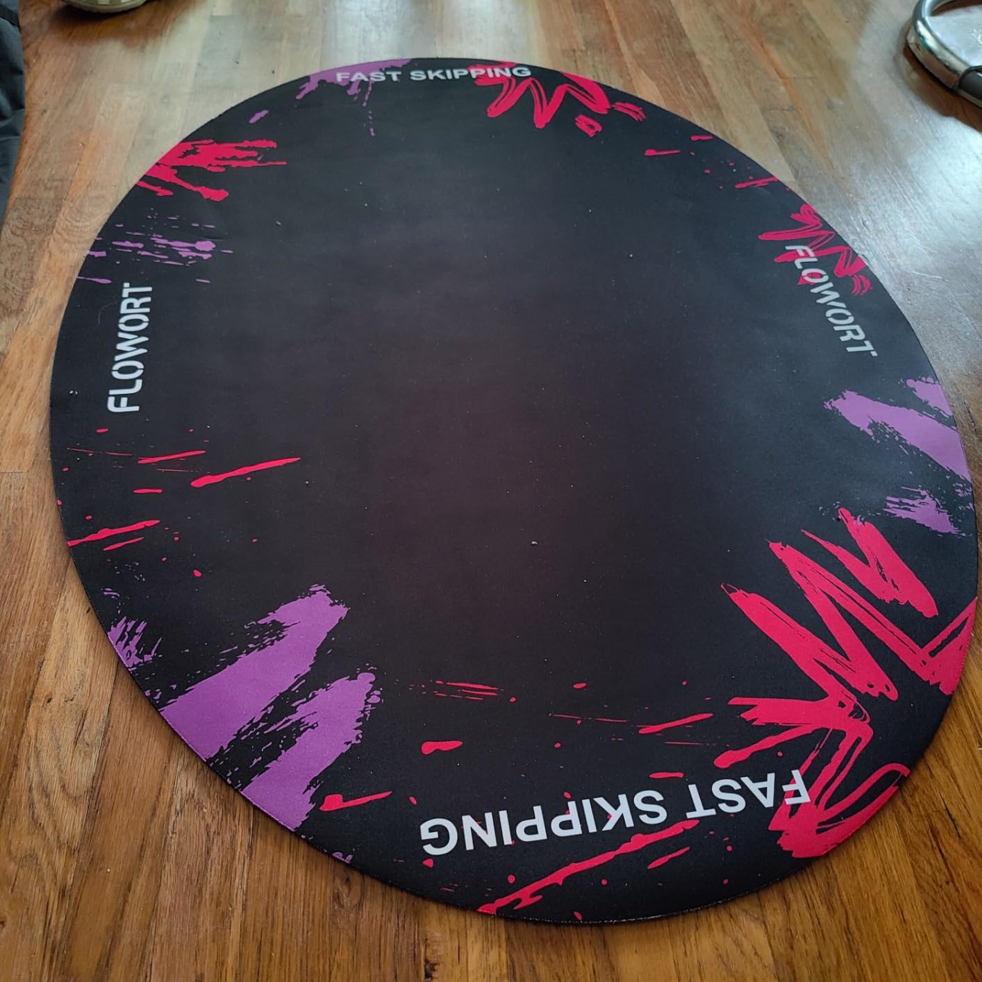 Cheete Jump Rope Mat Large Rubber Exercise Mat Indoor Outdoor Shock Absorbing Mat Non-Slip Oval Design for Floor & Rope Protection, Workout Mats for Home Gym Flooring customer photo 2