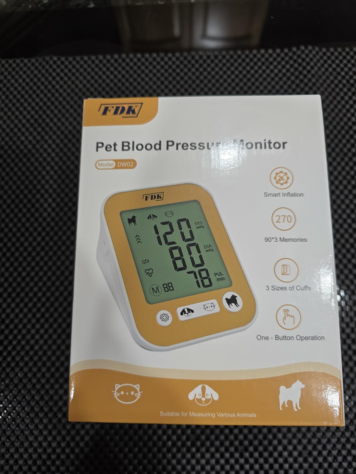 Veterinary Blood Pressure Monitor for Pet Dog and Cat, Animal Automatic Digital BP Machine with Large LCD Screen Backlight 3 Cuffs 270 Data Memory Silent customer photo 1