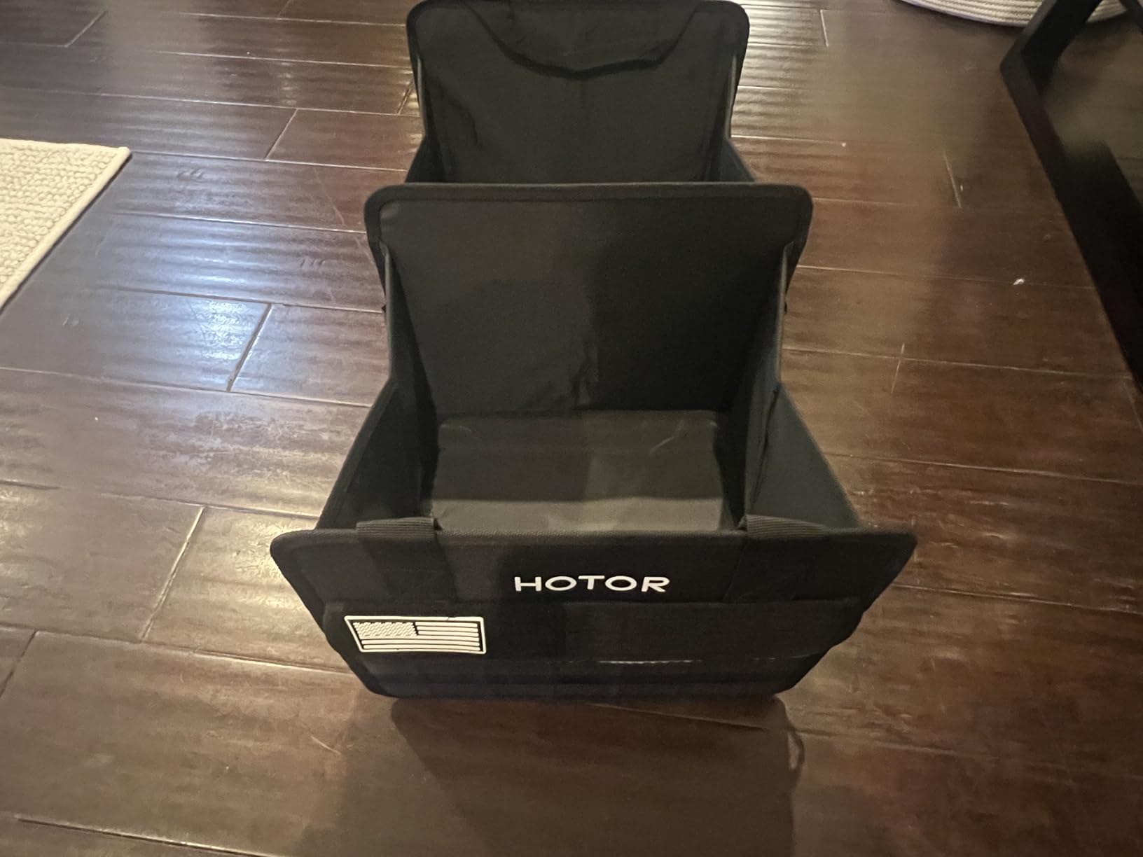 HOTOR Tactical Car Trunk Organizer - Foldable Trunk Organizer for SUV with Front MOLLE Pocket & Reflective Strips, Essential Car Accessories for Tools & Outdoor Storage, 12.8