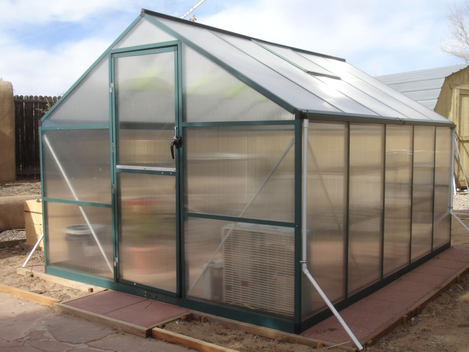 8 x 10 ft Greenhouse, Greenhouses for Outside, Polycarbonate Greenhouse with Aluminum Frame, Lockable Door and Ajustable Roof Vent for Backyard, Green Houses for Outside Garden Backyard, Patio customer photo 2