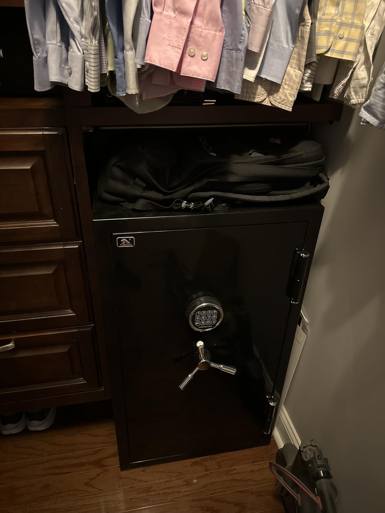 TIGERKING 8.78 Cu Ft Large White Fireproof Waterproof Home Safe, Jewelry Closet Floor Safe for Valuables, Heavy Duty Steel Security Safes with Digital Lock, Drawer and Adjustable Shelves customer photo 1