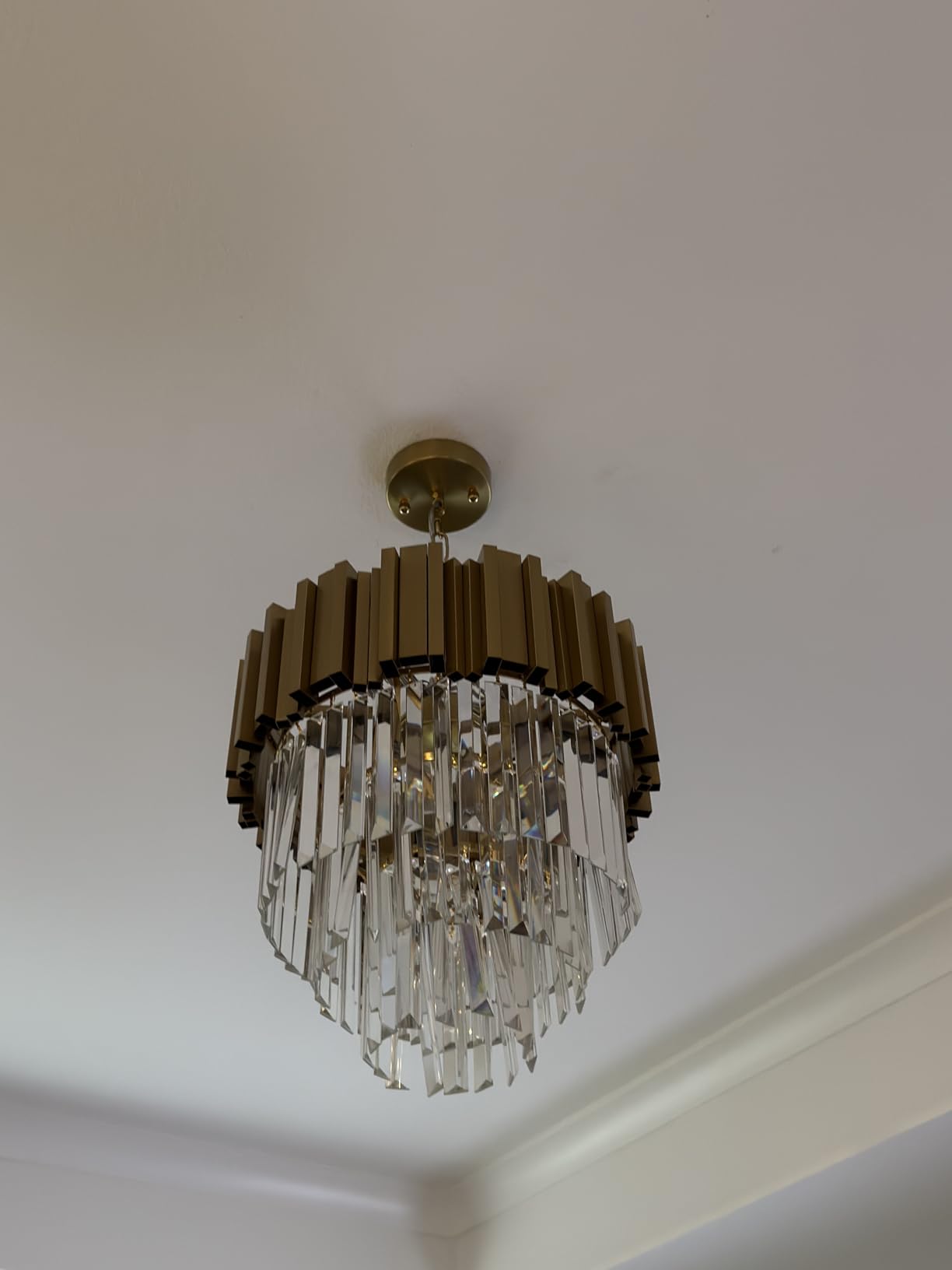 54'' High Ceiling Chandelier, 21-Light Modern Gold Crystal Large Chandeliers customer photo 1