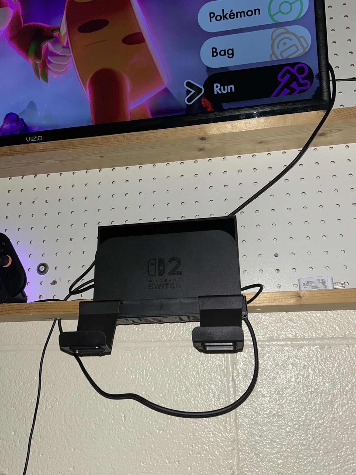 KUNSLUCK Switch 2 Wall Mount - Wall Mount Stand for Nintendo Switch 2 (2025) Console, Joy-Con, Game Cards - Space-Saving Dock with Cooling Vent Design & Easy Installation - All-in-One Wall Holder Organizer Kit customer photo 2