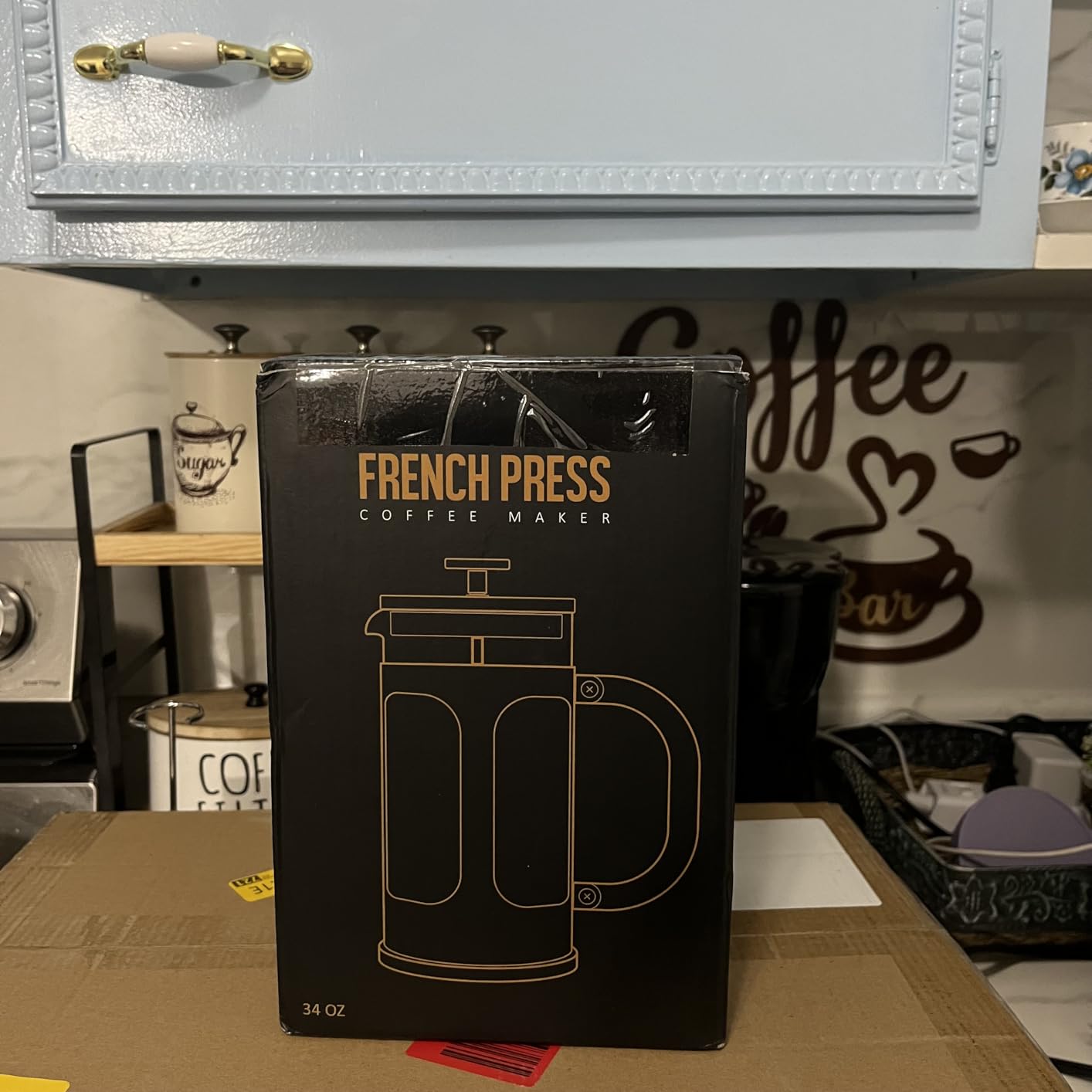 Veken French Press Coffee Maker 34oz, No Plastic Touching Cafe, Thickened Glass Stainless Steel Brewer, Cold Brew Cafetera Tea pot for Kitchen Travel Camping, Gifts, Decor, Bar Accessories, Dark Pewter customer photo 2