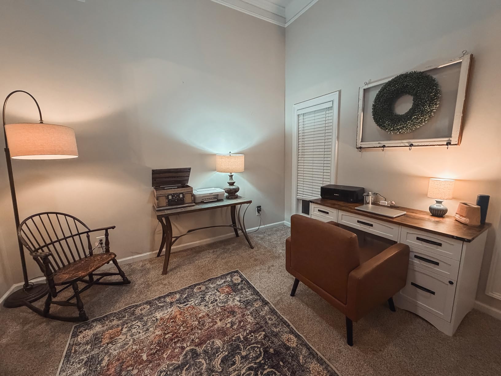 L Shaped Farmhouse Executive Desk with Drawers, 67