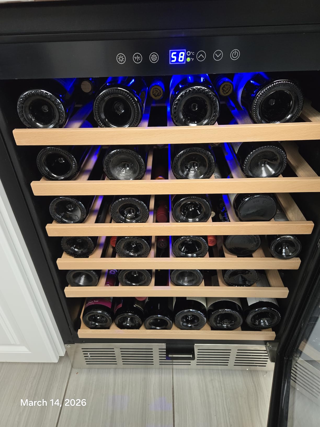 15 Inch Wine Cooler Under Counter, 30 Bottle Dual Zone Wine Fridge with Stainless Steel Glass Door, Built-In or Freestanding Wine Cellar with Digital Temperature Control customer photo 2