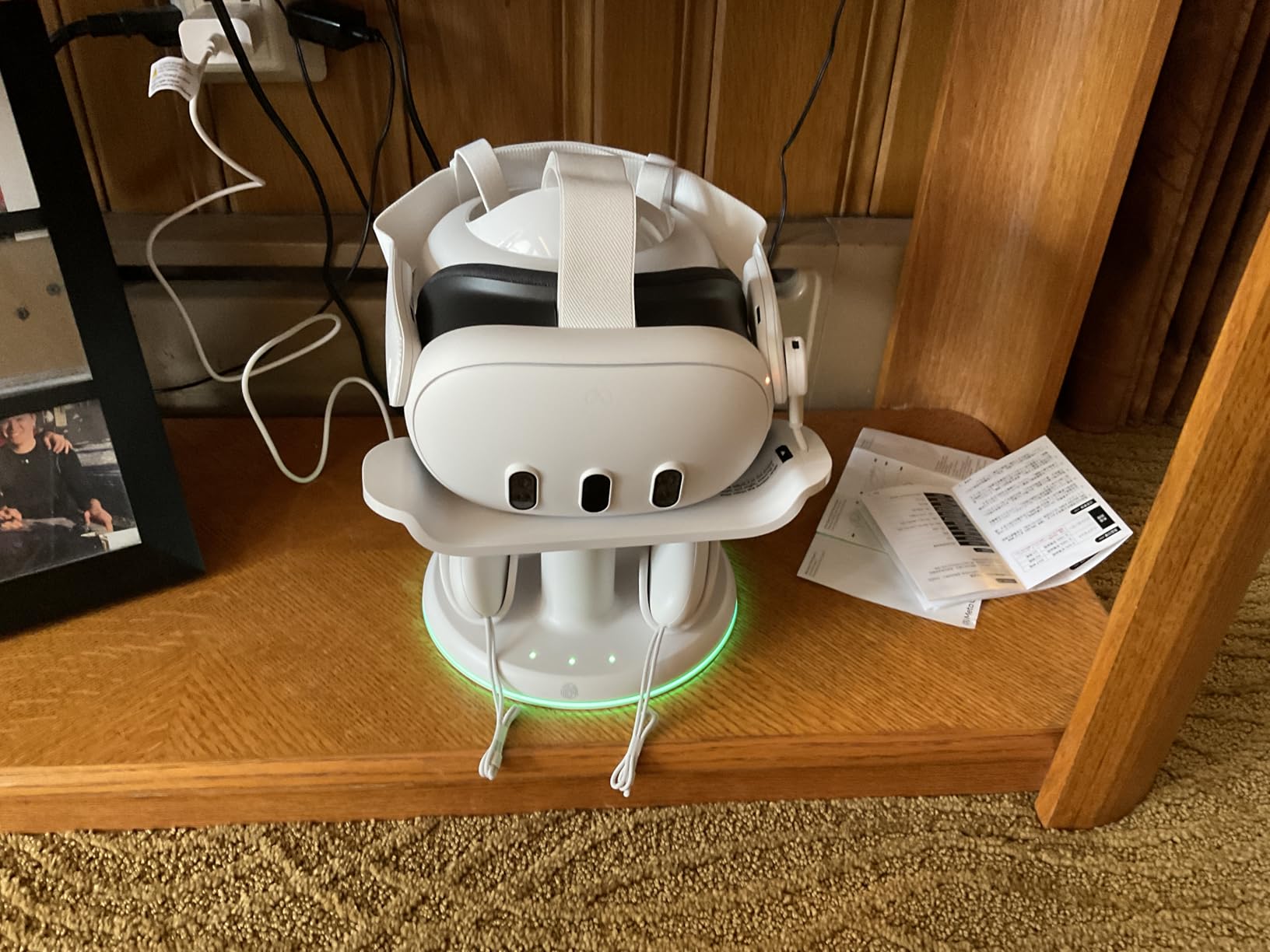 RGB Charging Dock Compatible with Meta Quest 3/Quest 3S Accessories, 30W Fast Charging Station with USB-C Power Hub, 2 Rechargeable Controllers Batteries (Quest 3 Charging Dock) customer photo 1