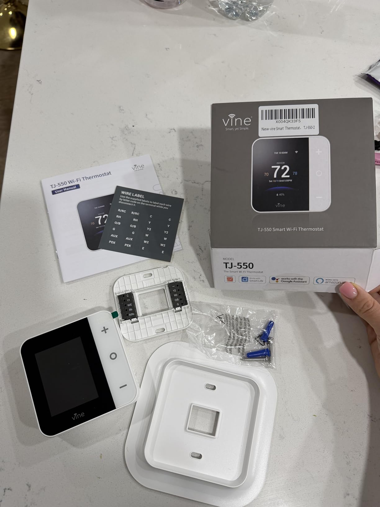 vine Smart Thermostat for House, WiFi Thermostats for Home Compatible with Alexa and Google Assistant, 7day x 8period Programmable, Energy Star Certified, C-Wire Required customer photo 1