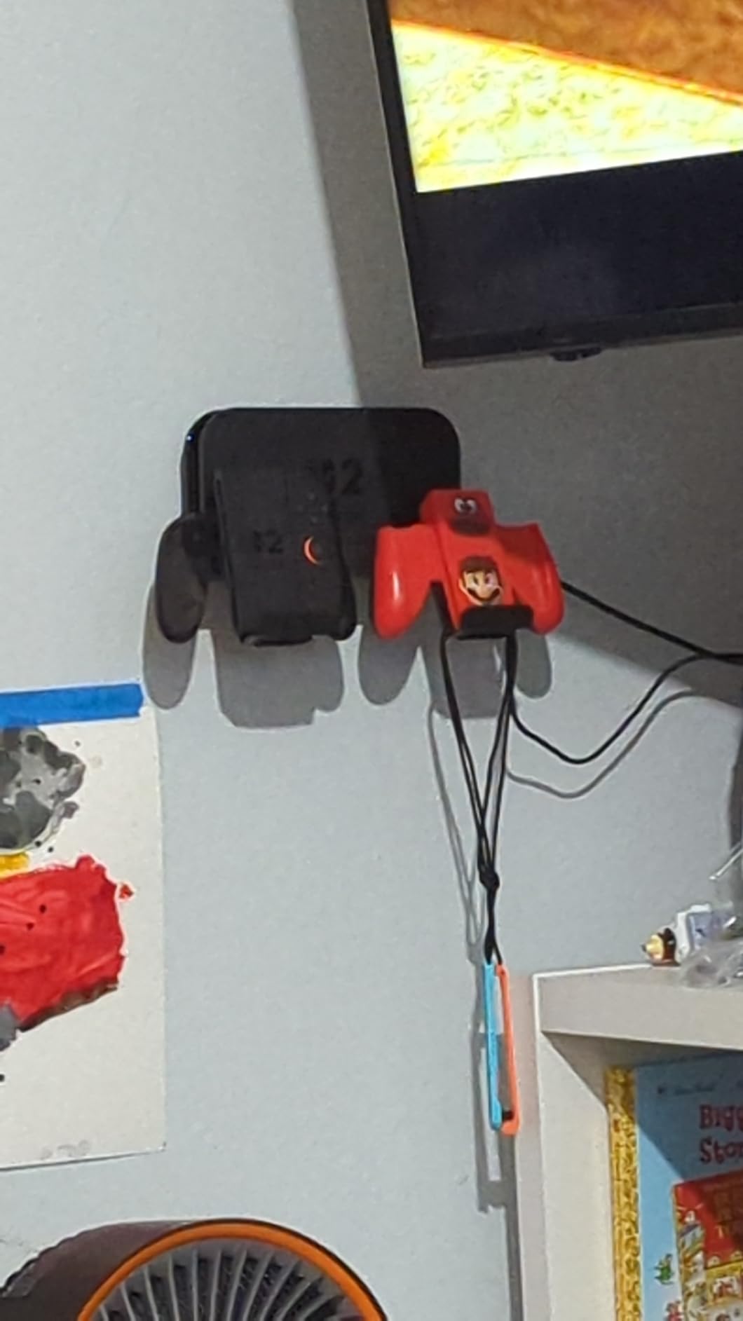 [Switch 2/1/OLED Universal] Metal Wall Mount for Nintendo Switch 2 2025 (Mounts Switch 2 Behind TV) - Switch 2/Switch/OLED Organizer Shelf Stand with 10 Game Card Slots with Joycon Hanger Brackets *4 customer photo 1