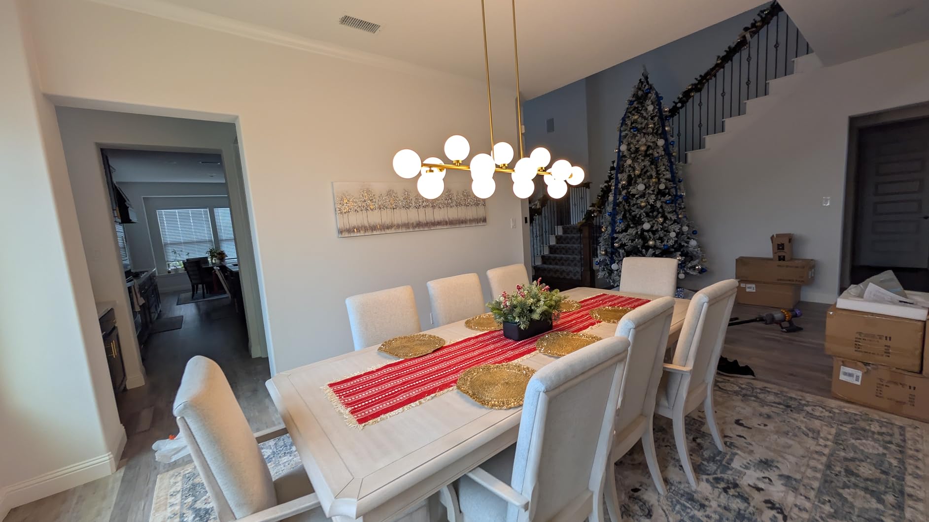 Black Large Linear Sputnik Chandelier, 55