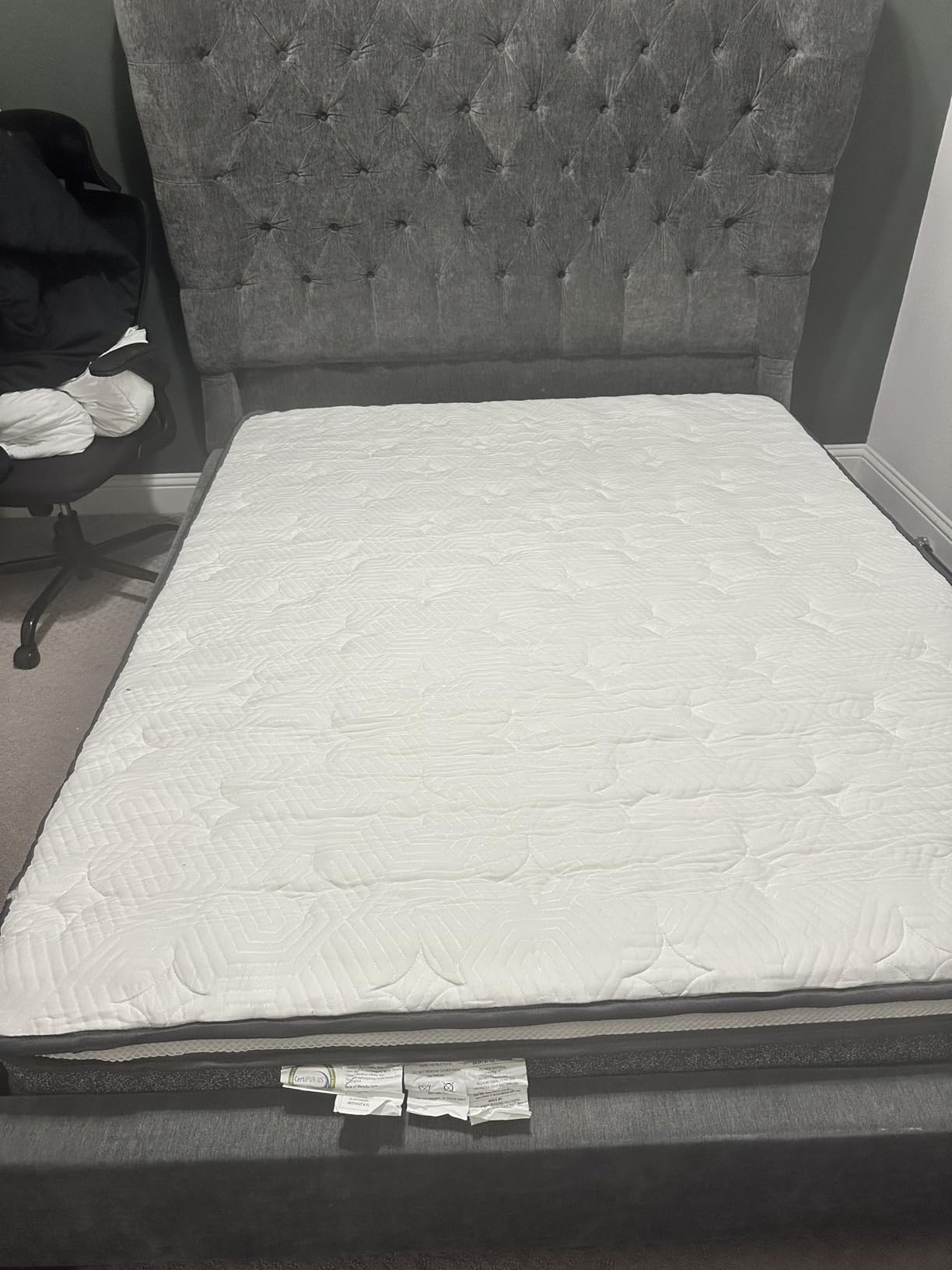 CH Charme House Twin XL Mattress, 12 Inch Twin XL Size Hybrid Mattress in a Box, Medium Feel Foam and Individual Pocket Springs, Extra Edge Support, Pressure Relief, CertiPUR-US, Grey customer photo 2