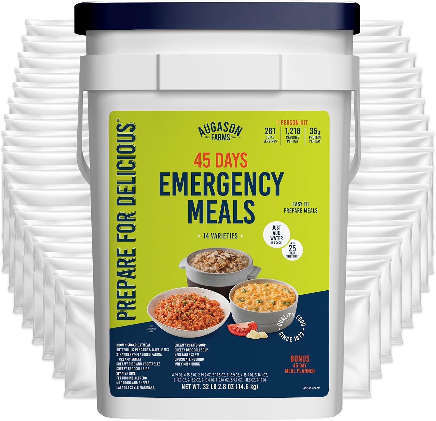 Augason Farms 45 Days Emergency Food Supply Kit, Dehydrated Meal Survival Food Bucket for 1 Person - 281 Servings customer photo 2
