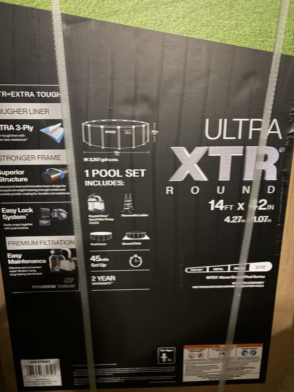 INTEX 26317MZ 15ft x 48in Ultra XTR Frame Deluxe Above Ground Swimming Pool Set with 1500 GPH Sand Filter Pump, Removable Ladder, Ground Cloth, Pool Cover, SuperTough, Puncture and Rust Resistant customer photo 2