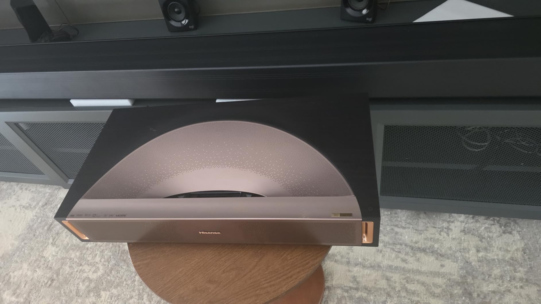 Hisense L9Q Ultra Short Throw Triple Laser Projector, 4K UHD, 5,000 Lumens, 5000:1 Contrast, 80