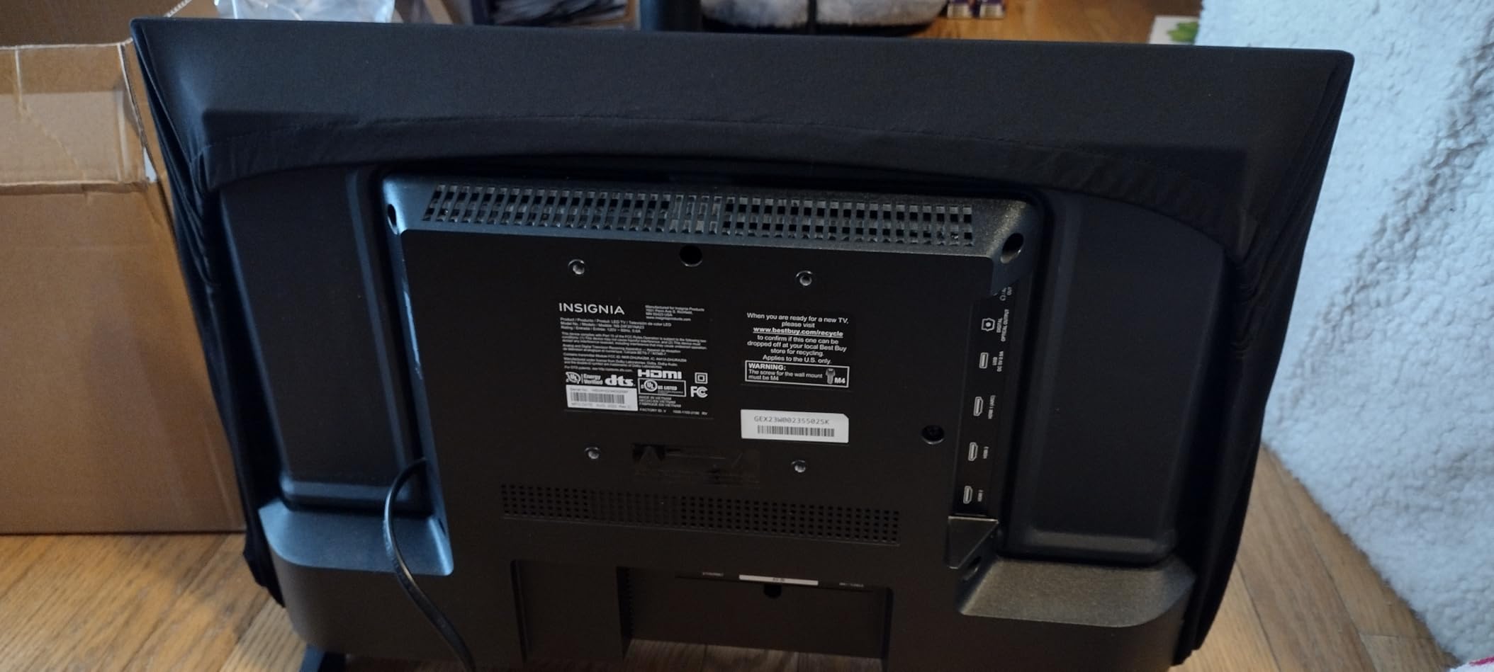 DEEP DEER Universal Monitor Dust Cover - Elastic Waterproof Fabric, Fits 19 21 22 23 27 Inch computer Screens, Dustproof, Water-Resistant, Pet Hair Protection, Elastic Cord , Sleek All-Black Design customer photo 2