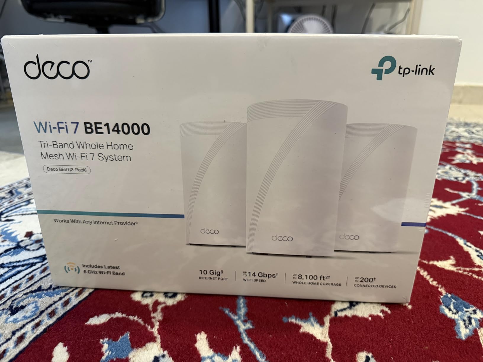 TP-Link Deco 7 Pro BE14000 Tri-Band Wi-Fi 7 Whole Home Mesh System | 8-Stream 14 Gbps | 10 Gbps WAN/LAN Port | Up to 8100 Sq.ft, 200 Devices Capacity | 320 MHz, HomeShield, AI-Roaming (BE67 3-Pack) customer photo 2
