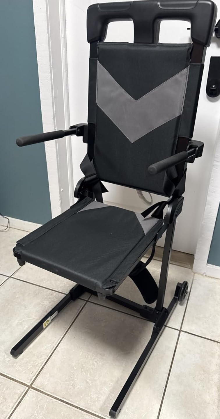 VOCIC Electric Chair Lift Get Up from Floor, Movable with 4 Wheels, Portable Rolling Chair Lift with T-Stabilized Base, Short-Distance Transport, Lift for Elderly from Floor, Supports 350 LBS, AX35 customer photo 1