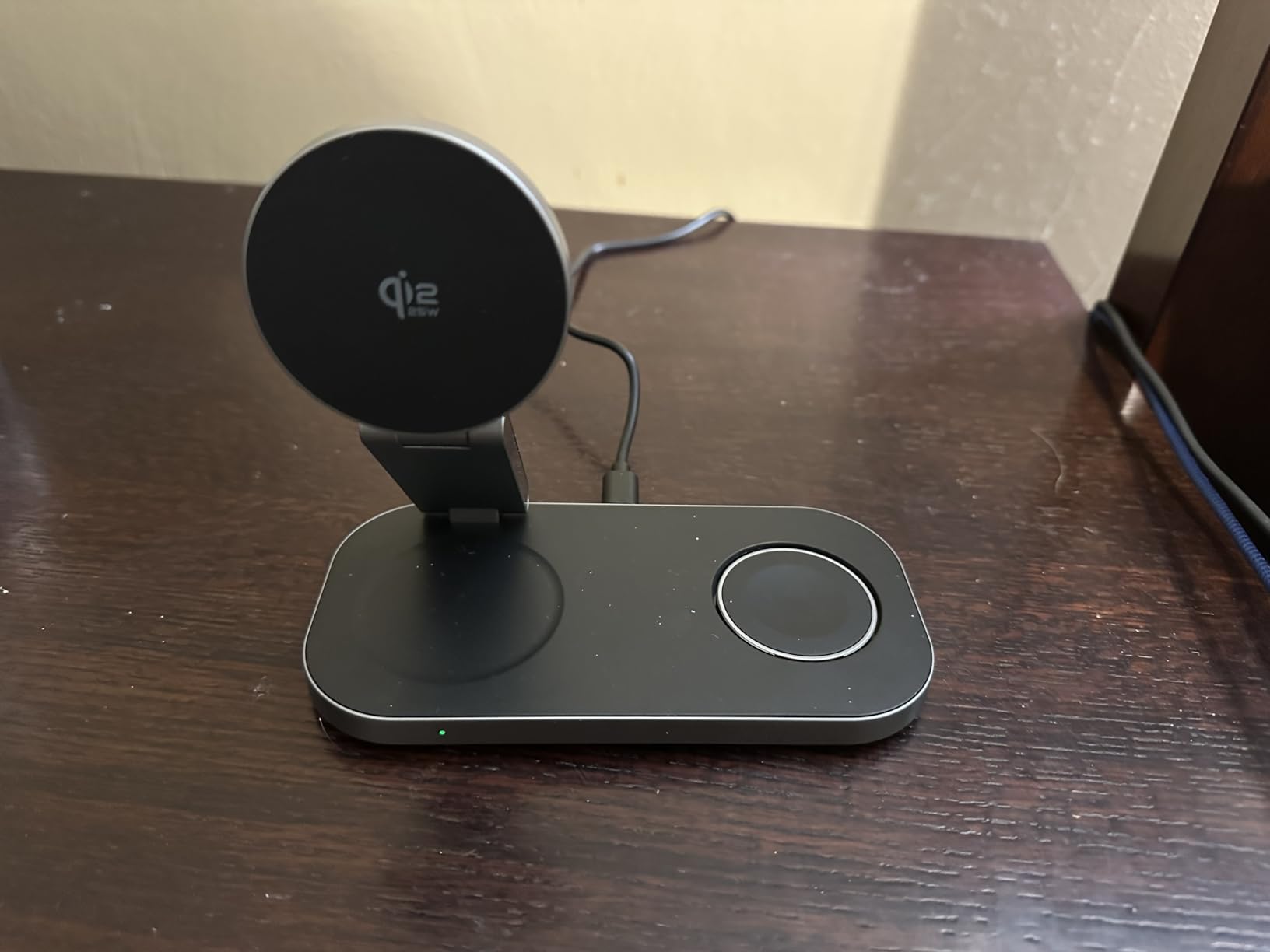 3-in-1 Charging Station for Apple Device, Qi2 25W Certified Magnetic Wireless Foldable Fast Charger Stand Compatible with MagSafe for iPhone 17e/17/16/15/14/13/12/Air Series, Apple Watch & AirPods customer photo 2