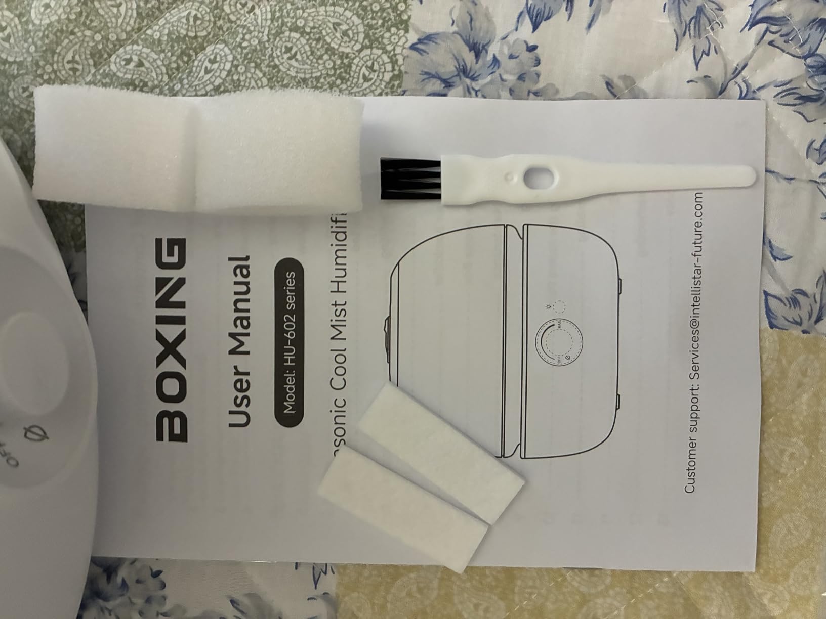 BOXING 3L Cool Mist Humidifier, Ultra Quiet 20dB for Bedroom, Baby & Office, Top Fill Air Humidifier for Home Office & Indoor Plants, 30H Runtime, Essential Oil Tray, Night Light, BPA-Free, White customer photo 2