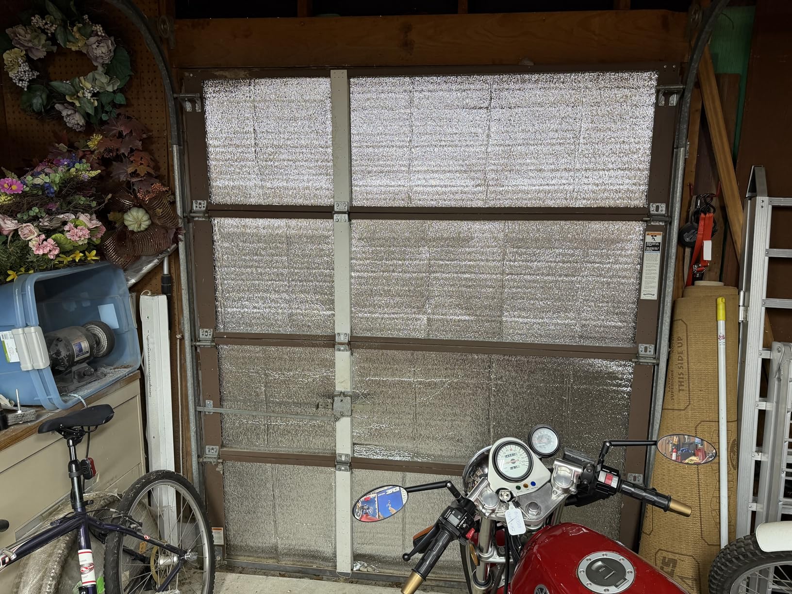 FULLSTOP Garage Door Insulation Kit - 8x7 & 8x8 ft Single Garage Door Insulation Panels - 8 Pre-Cut 24x48 Foam-Core Panels w/ Tape, Cutter & Squeegee - Easy DIY for Instant Temperature Control customer photo 1