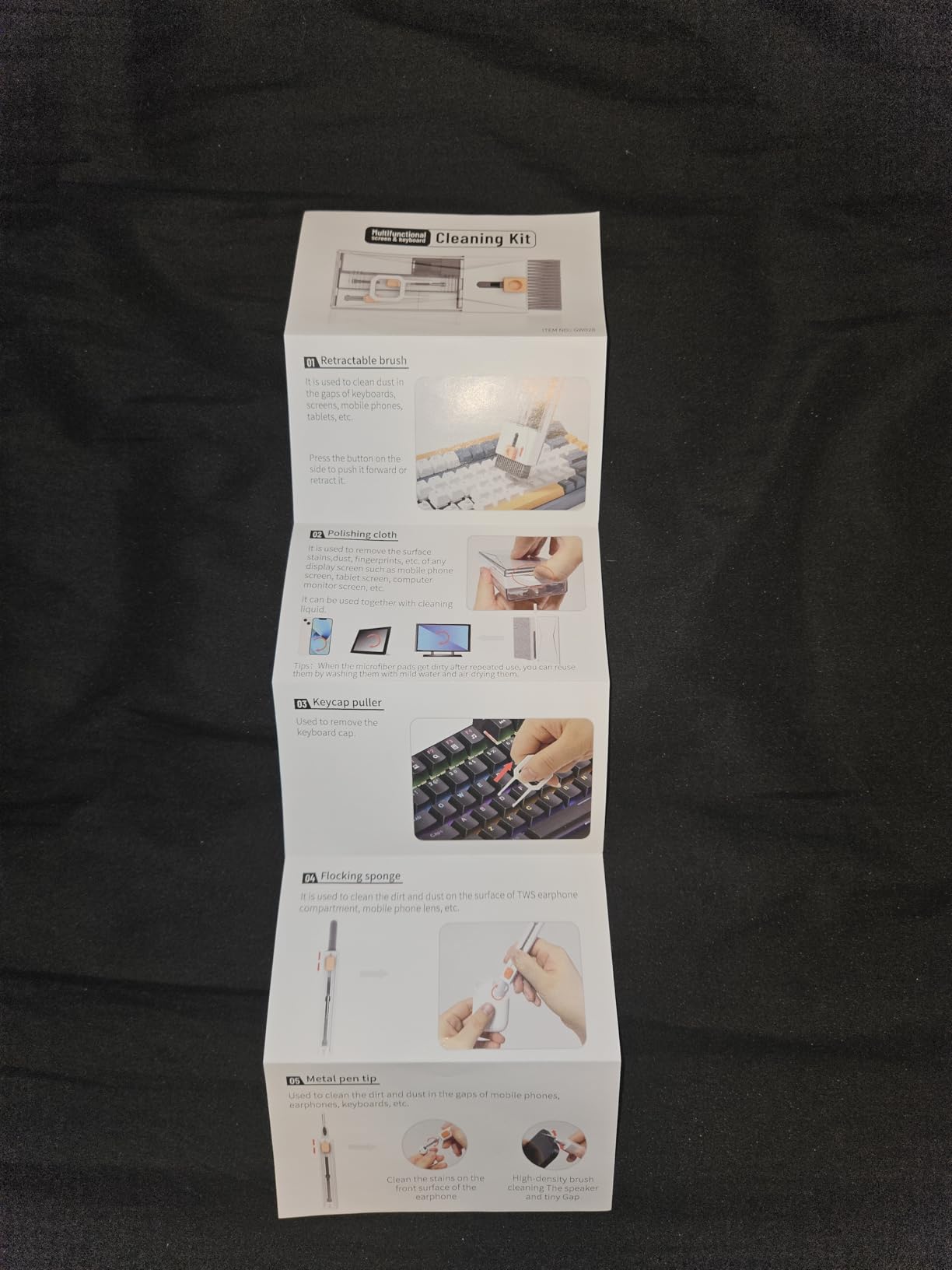 Professional Keyboard Cleaner Laptop Cleaning Kit - Keyboard Cleaning Kit for Computer MacBook iPhone AirPods iPad - Laptop Cleaner with Retractable Brush, 15ml Spray, Microfiber Cloth, Keycap Puller customer photo 2