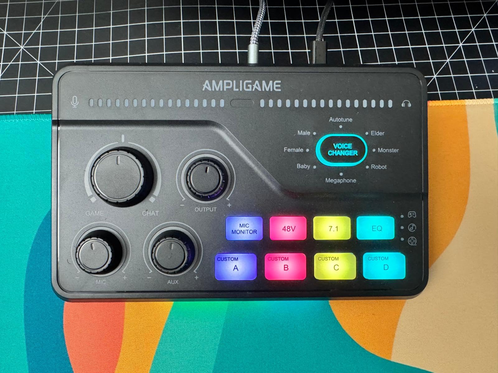 Fifine Gaming Mixer for Voice Chat and Streaming- 7.1ch Surround Sound Headphone Amp-XLR Preamp-USB Plug & Play-Voice Changer-RGB-Volume Control-3 EQ Modes Ampligame SC8 customer photo 1