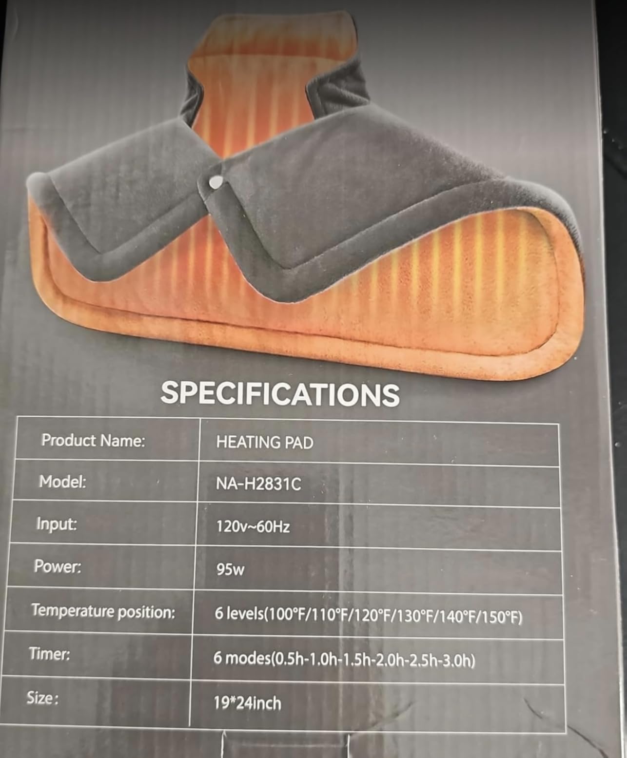 VAAGHANM Heating Pad: Electric Heat Pad for Neck & Shoulders & Back - Weighted Instant Heating Pads-6 Heat Options & 6 Auto Timer Mode- Gifts for Mom Women-Grey customer photo 1