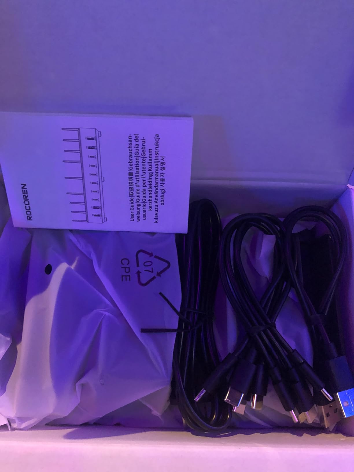 400W Charging Station for Multiple Devices, 10 Port Double PD 100W USB C Charging Station with 6 Cables, Multi-Device Organizer Fast Charging Dock for MacBook, iPad, iPhone, Cell Phone, Tablet customer photo 1