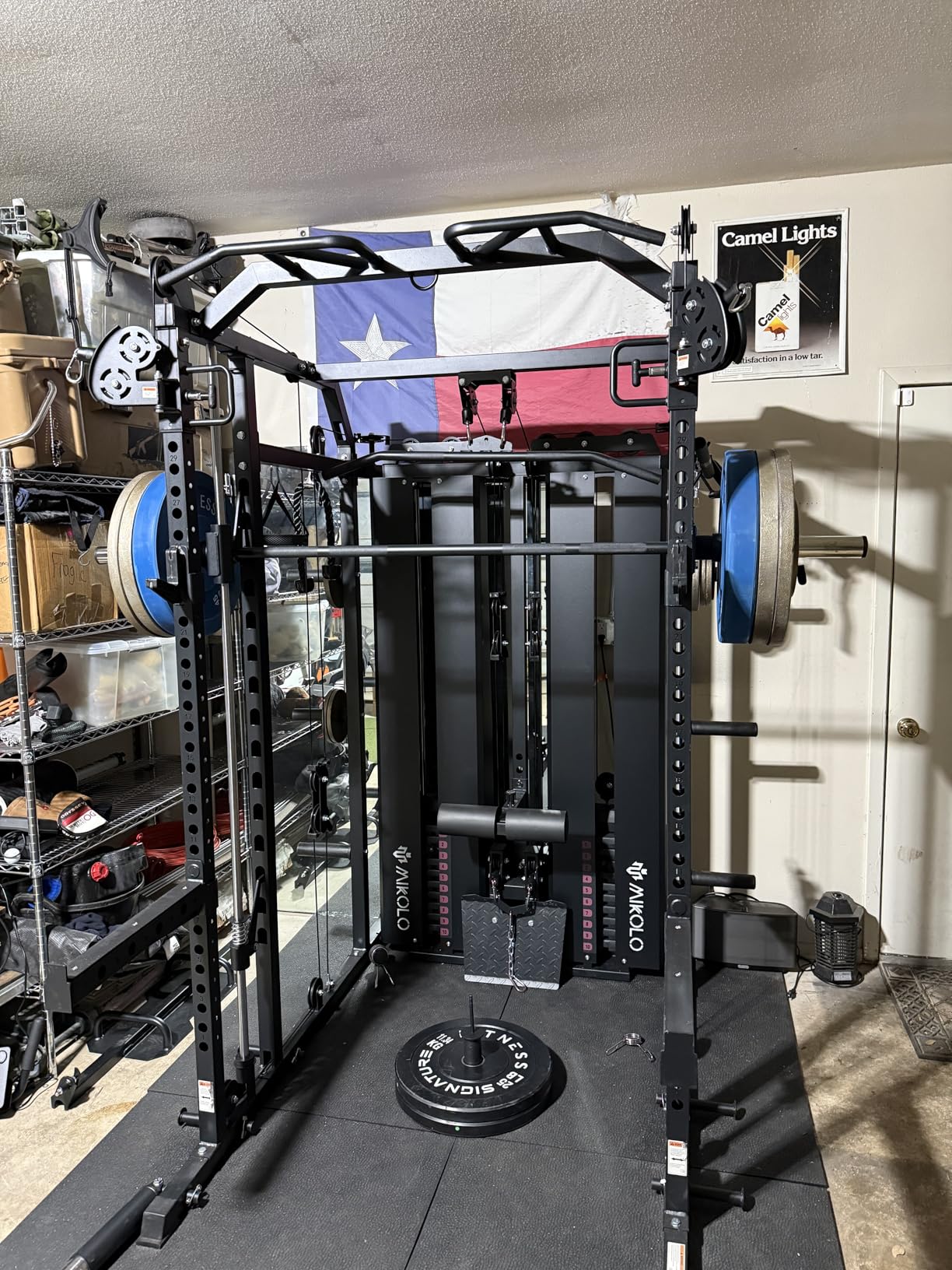 Mikolo Smith Machine with Weight Stack, Power Cage Home Gym System with LAT Pulldown & Cable Crossover, Multi-Functional Trainer with Dual Pulley System, Includes 10+ Free Attachments customer photo 2
