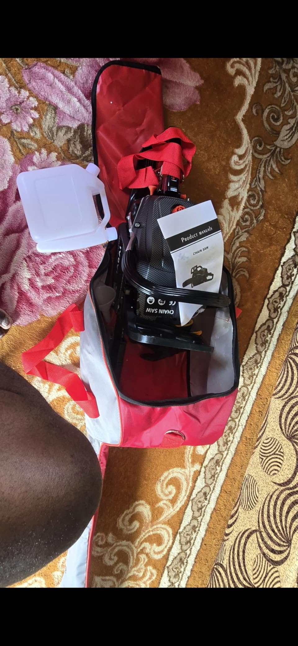 63CC Gas Powered Chainsaw with 20 and 18 Inch Bars, 3.7HP 2-Cycle Engine for Tree Felling, Logging and Firewood Preparation, Includes Portable Carrying Pouch and Tool Kit (Black) customer photo 1