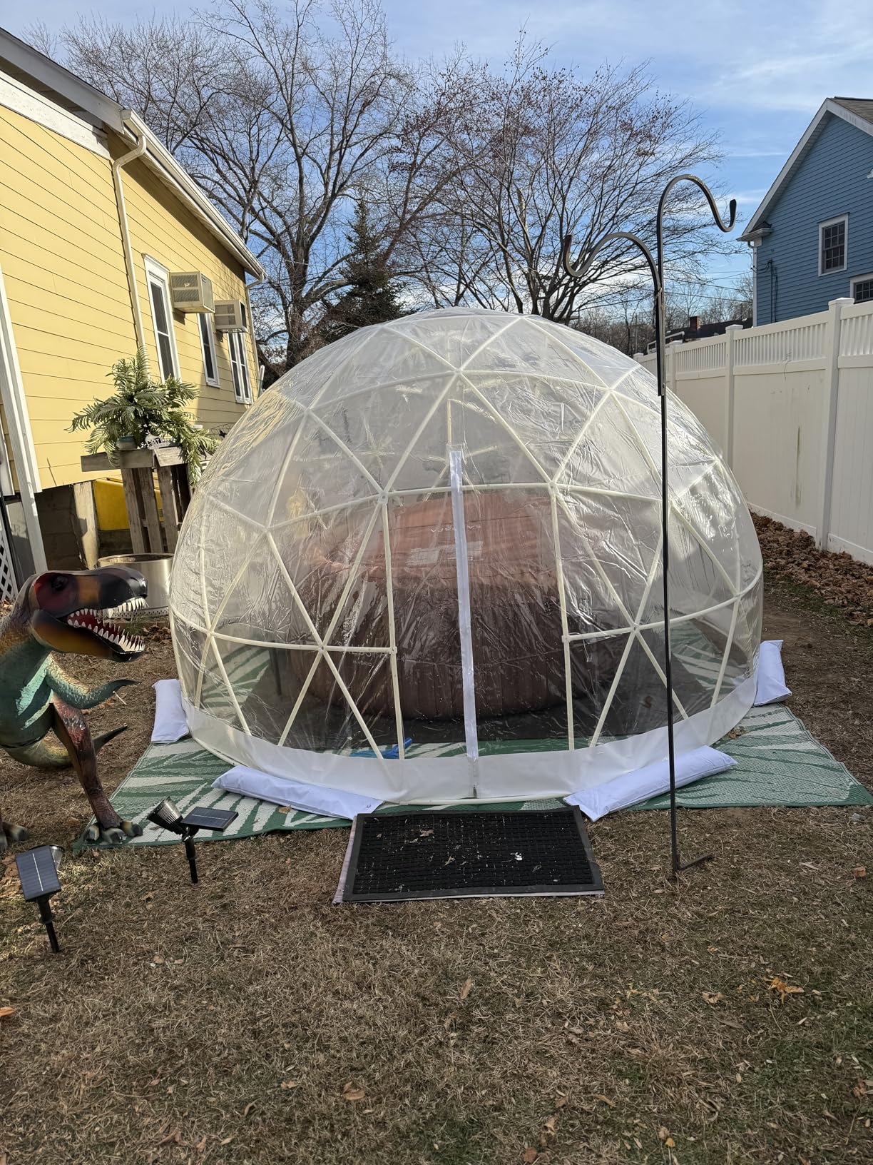 Garden Dome Tent, 9.6/12/15 ft Outdoor Clear Bubble Tent for 2-8 Person, All-Weather Geodesic Dome Greenhouse with Window & Door, PVC Transparent Tent for Patio, Camping, Party customer photo 2