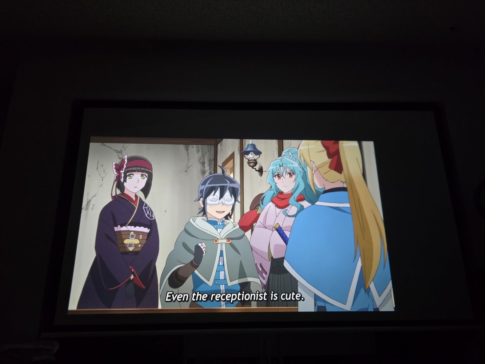 Aurzen Roku TV Smart Projector with Wifi and Bluetooth, Roku Streaming Experience Built-in, 1080P FHD, Dolby Audio, Auto Focus & Keystone, Zoom, Movie Portable Outdoor Mini Projector, White customer photo 1