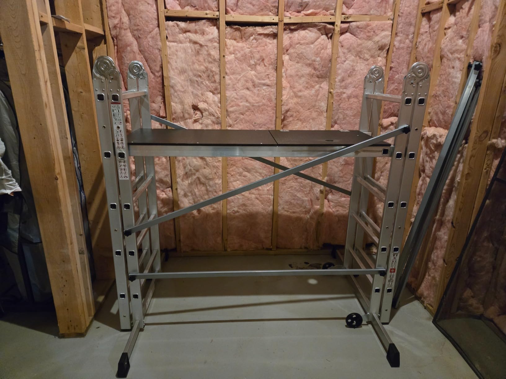 12' Aluminum Scaffolding, Foldable Scaffolding Ladder, Multipurpose Rolling Scaffolding Work Platform, Scaffold Tower, Ladder Stool Work Bench, Adjustable Work Platform, 330 Lbs Duty Rate customer photo 2