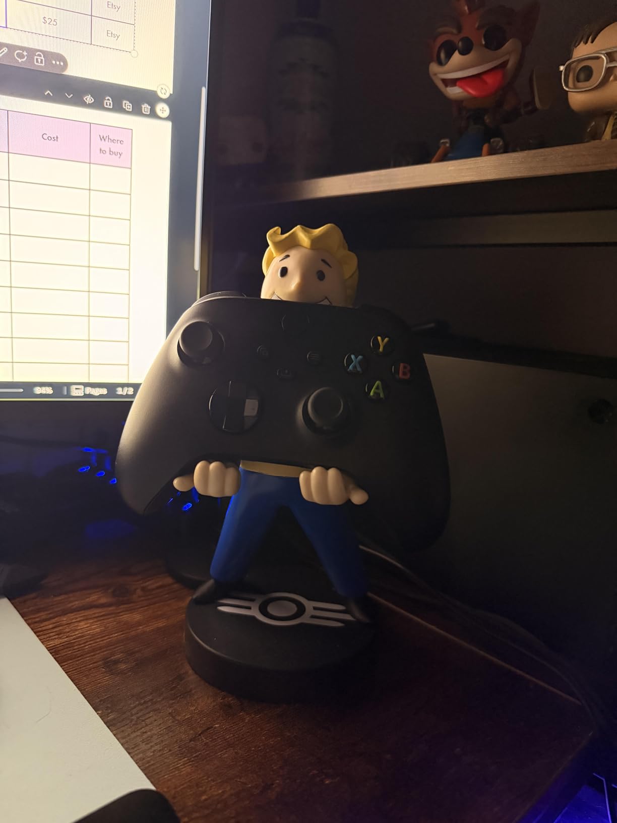 Cableguys Fallout Vault Boy Controller Holder & Phone Stand - Gaming Setup Accessories for Desk and Game Room, Controller Stand Compatible with Xbox, PlayStation & Most Standard Game Controllers customer photo 2