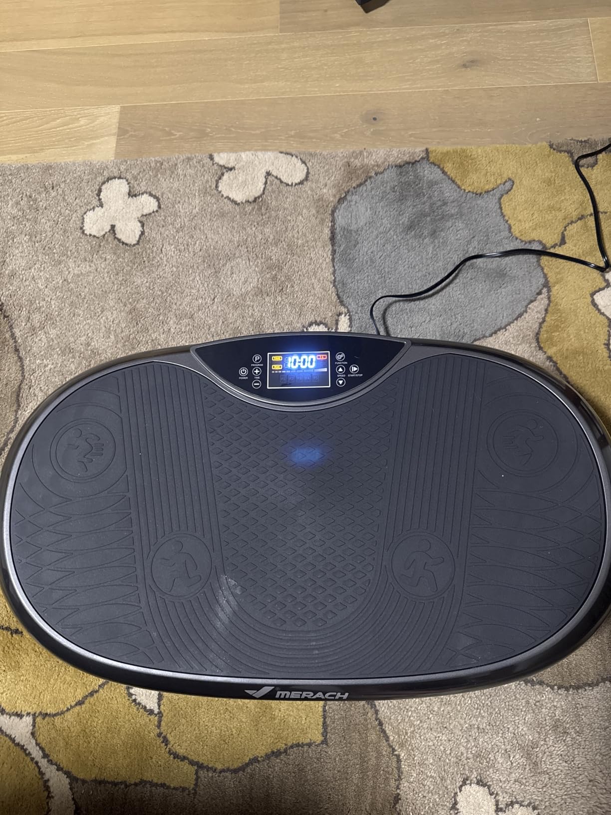 MERACH Vibration Plate Exercise Machine, 4D Whole Body Workout Vibrating Platform for Lymphatic Drainage Weight Loss Muscle Activation, Home Fitness Equipment with Bluetooth Light Pull Cord customer photo 1