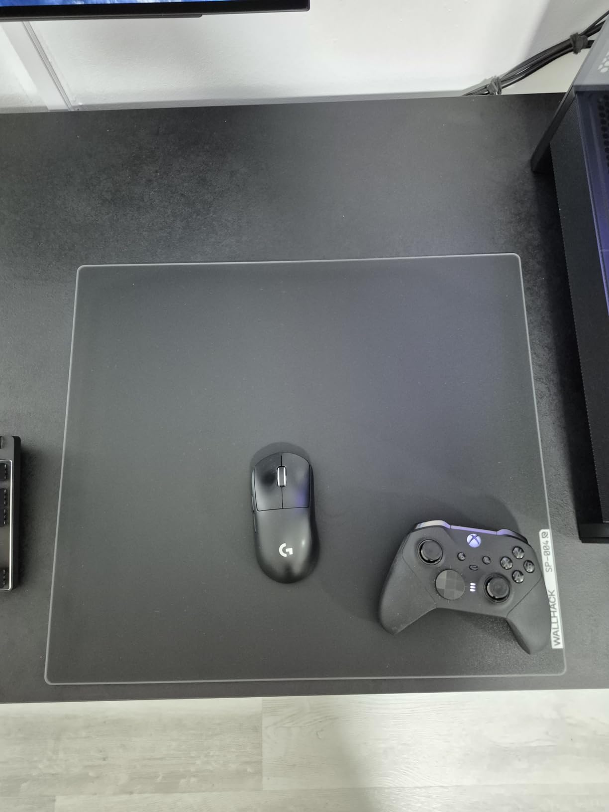 Wallhack SP-004A Black Glass Gaming Mouse Pad - 4th Gen Micro-Etched Surface, Medium Mousepad for Esports, Ultra-Fast Glide with Stopping Power, Tempered Glass, Durable & Portable, 15.4