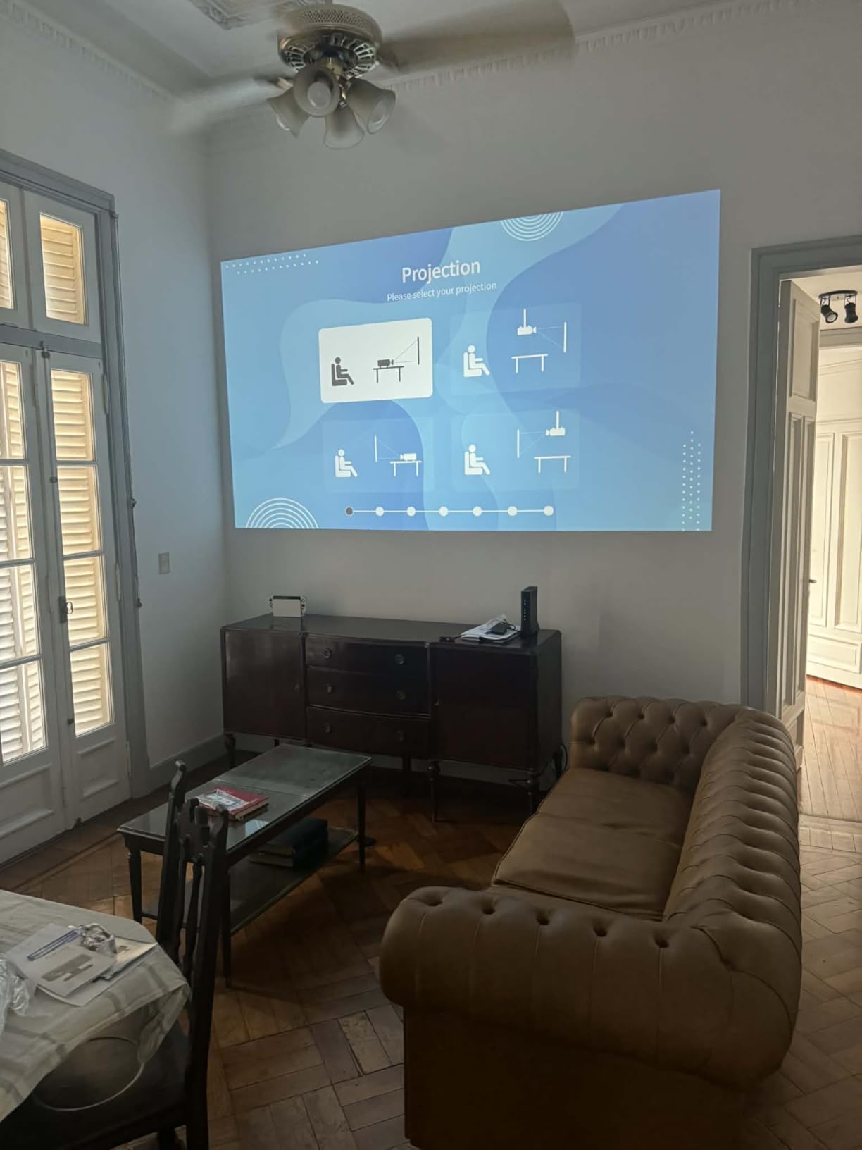 [Officially-Licensed APP & 2500 ANSI] 4K Projector with WiFi and Bluetooth,TOF Real-Time Auto Focus Smart Projector, AuKing Outdoor Movie Home Theater Proyector with Omni-Adjustable Stand(Grey) customer photo 2