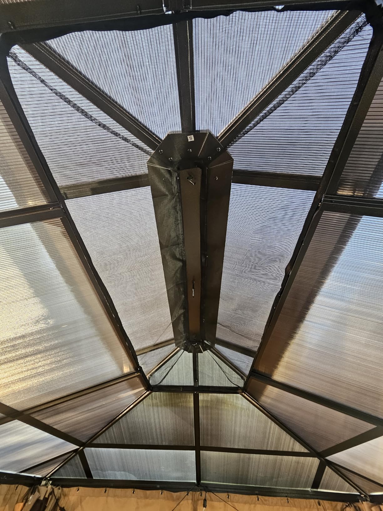Aoxun 10' x 12' Outdoor Hardtop Gazebo Premium Polycarbonate Double-Roof Structure with Aluminum Frame, Complete with Privacy Curtains & Mosquito Netting for Backyard, Patio, Deck Parties (Brown) customer photo 1