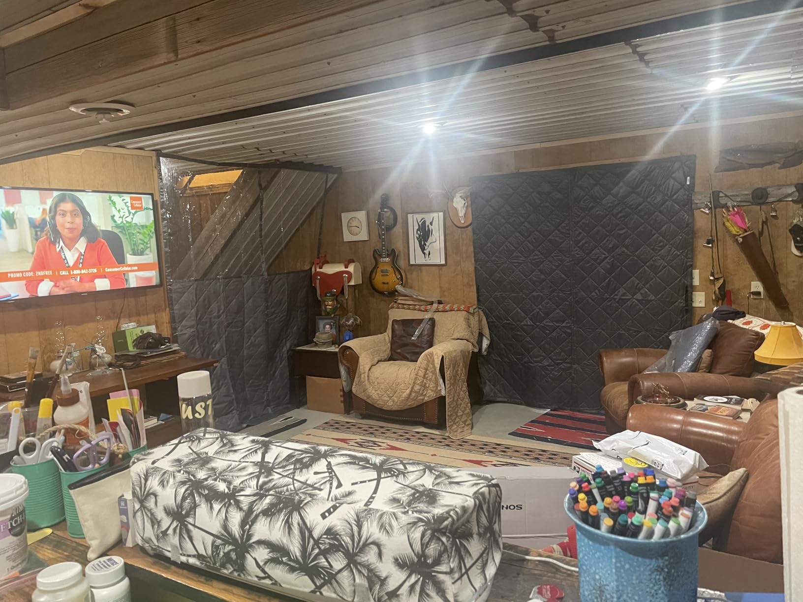 Car Garage Door Insulation Kit Fits 16x7FT, Magnetic Thermal Insulated Door Curtains for Winter with Clear Window, Garage Door Cover Blanket Panels Screen for 2 Car Garages customer photo 1