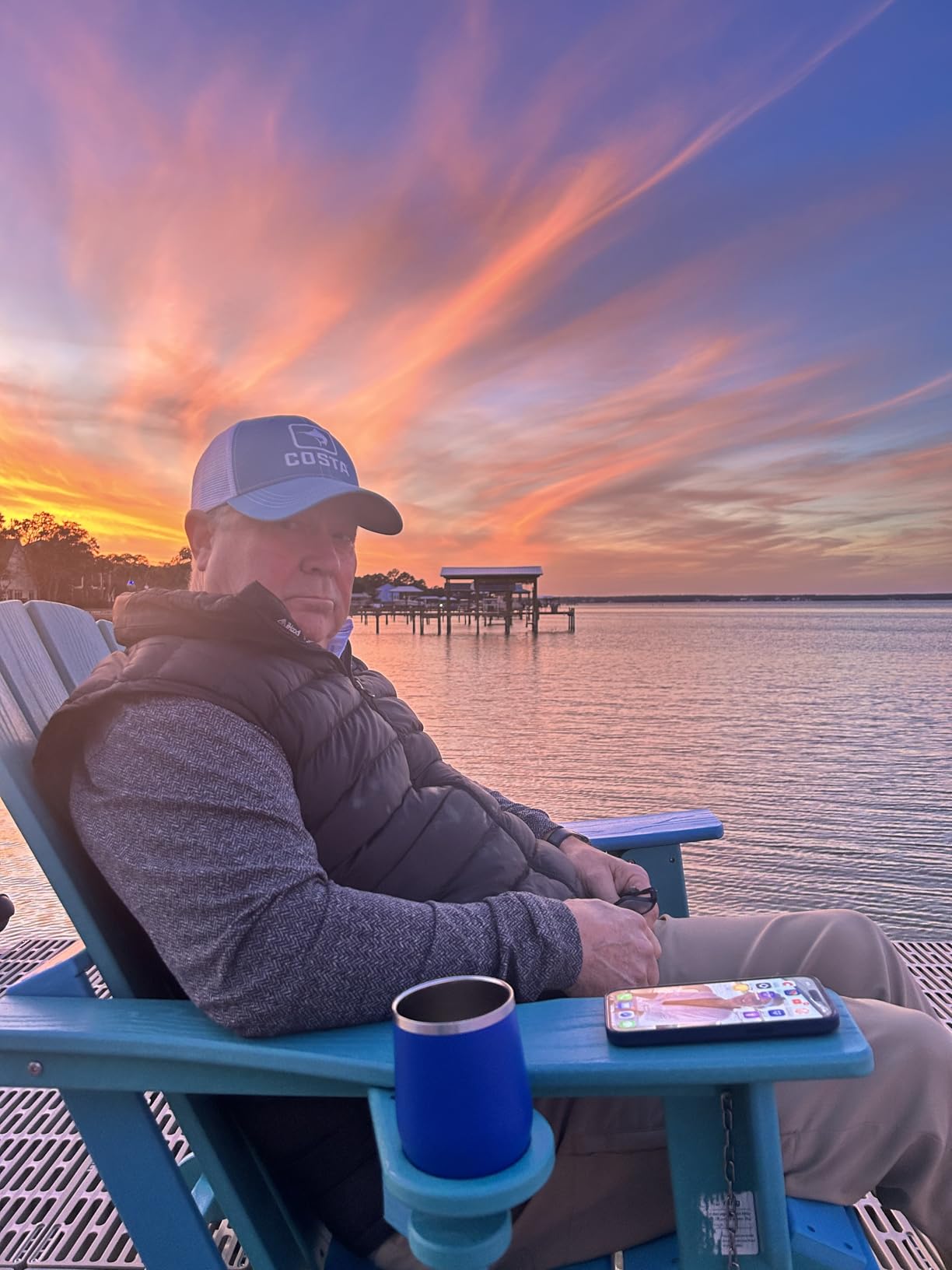 Foldable Adirondack Chair Set of 4, HDPE Adirondack Chair with Wood-Texture-Gray customer photo 2