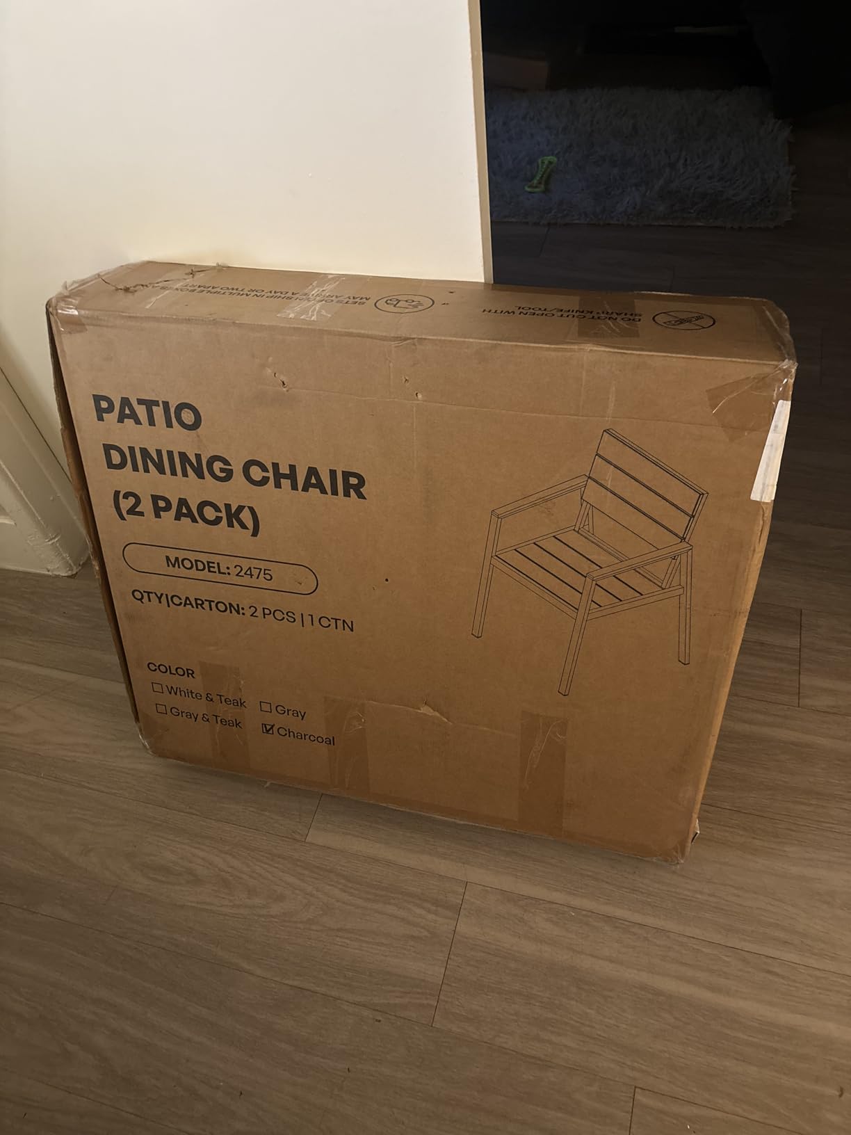 Aluminum Outdoor Dining Set for 6, Patio Table and Chairs Set with Umbrella Hole, 7 Piece HDPS Outdoor Furniture Set for Patio, Garden (Gray & Teak) customer photo 2