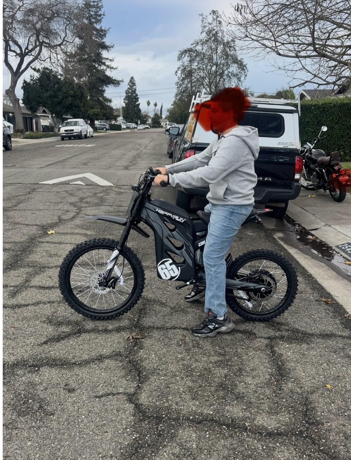 HAPPYRUN G300 Pro Electric Dirt Bike for Adults, 72V 30Ah Battery, 6500W Motor, 50 MPH Speed, 70 Mile Range, 350 Lbs Load Capacity, Hydraulic Brakes customer photo 2