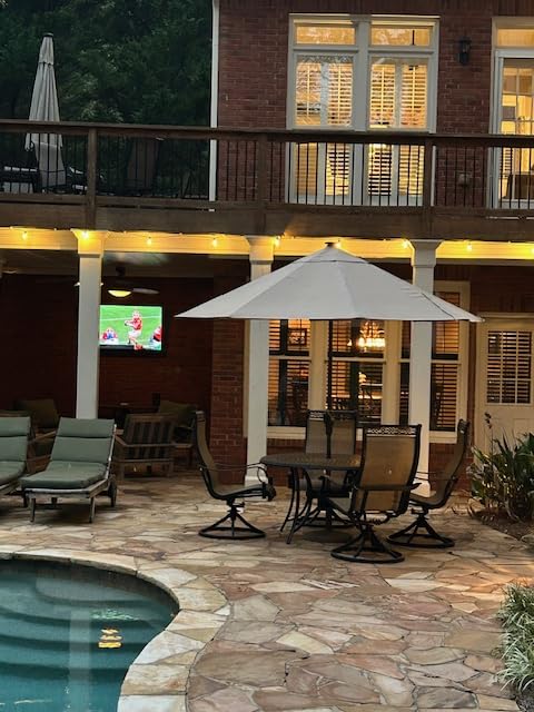 VIPAR Outdoor String Lights 25FT LED Patio Lights IPX5 Waterproof with 10+1 ST38 Shatterproof Edison Bulbs, 2700K Connectable Outside Hanging Light for Porch, Garden, Backyard, Deck, Balcony, E12 Base customer photo 1