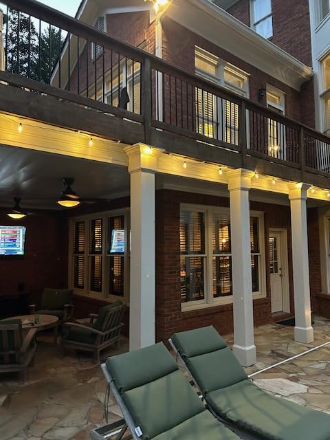 VIPAR Outdoor String Lights 25FT LED Patio Lights IPX5 Waterproof with 10+1 ST38 Shatterproof Edison Bulbs, 2700K Connectable Outside Hanging Light for Porch, Garden, Backyard, Deck, Balcony, E12 Base customer photo 2
