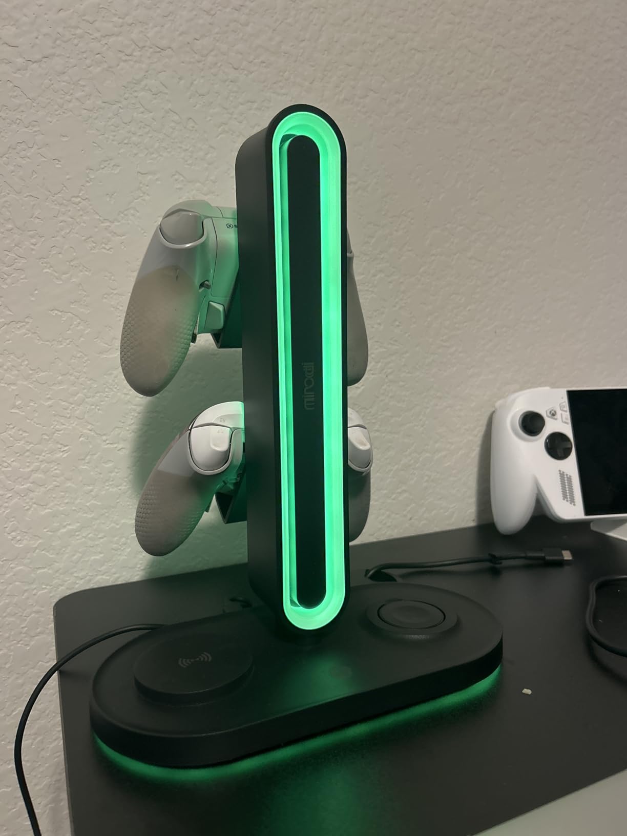 RGB Headset Stand with Wireless Charger, 8-in-1 Charging Station for iPhone, Samsung, Apple Watch Type-C/USB Ports, Gaming Headphone & Controllers Holder, Organizer for Desk Includes 20W PD Adapter customer photo 2