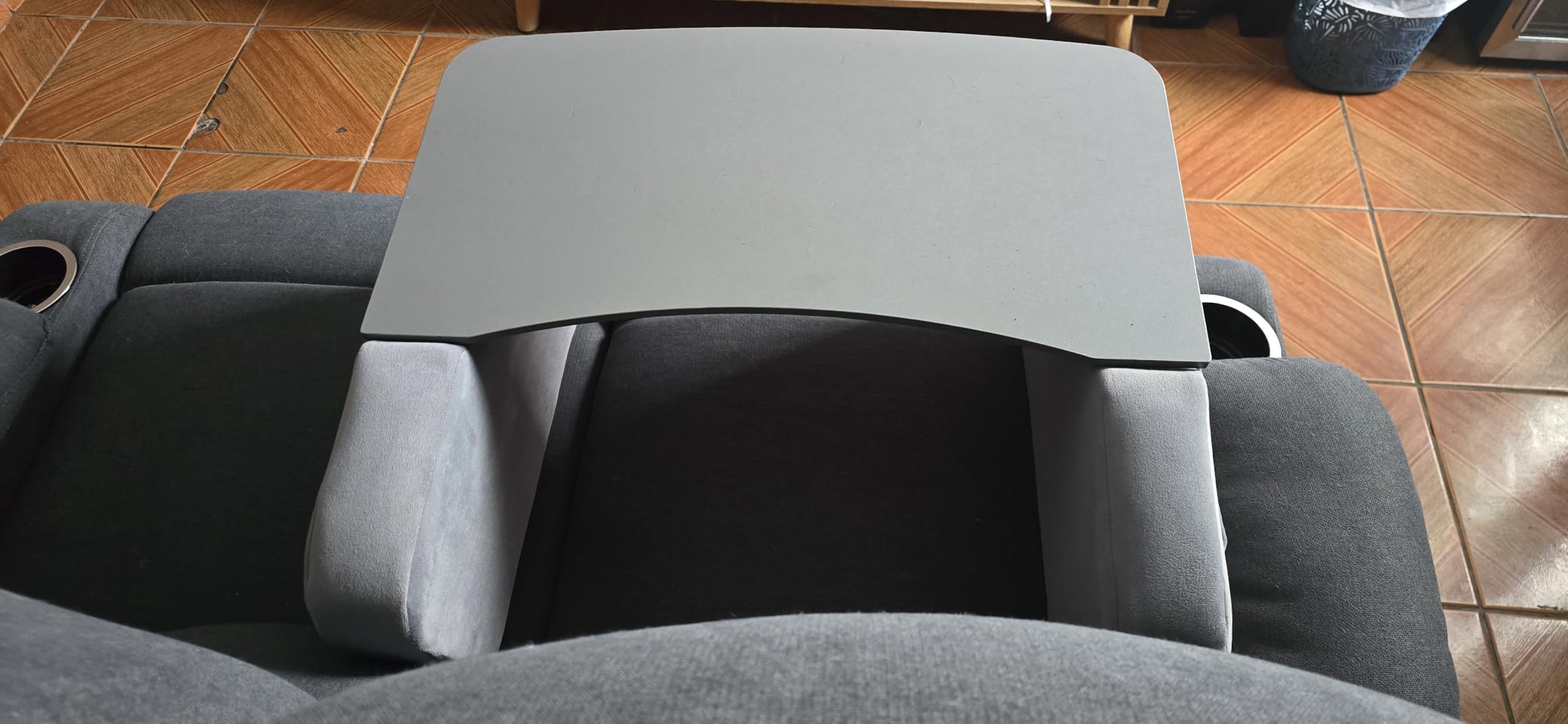 Reading Pillow for Gaming with Ergonomic Arm Rests, Wooden Lap Desk for Laptop, Support Pillow with Side Pockets for Reading, Writing, Working, Gaming on Bed, Couch or Floor customer photo 1